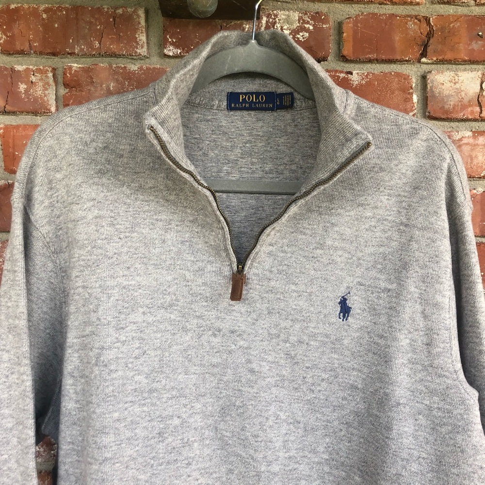 Polo Ralph Lauren gray knit long sleeve size L - Picture 2 of 9